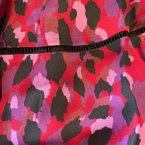 Karina Grimaldi Titti Print Mini Leather Trim Dress NWT XS - Picture 7 of 7